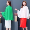 Chiffon Sun Protection Clothing Cloak Robe Women2022Spring and Summer New Sleeveless Shawl Outer Match Loose All-Matching Cardigan Coat.