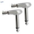2x2 Pack Right Angle Male 6.35mm Mono Jack Plug Guitar Audio Cable Connector. 