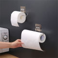 Rack Stainless Steel Roll Paper Holder Towel Stand Storage Rack Bathroom Organizer Self-adhesive Kitchen Toilet Paper Holder. 