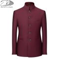 6Color Men's Solid Color Stand Collar Suit Chinese Style Slim Fit Blazer Male ZhongShan Suit Jacket Chinese Tunic Suit one Piece.