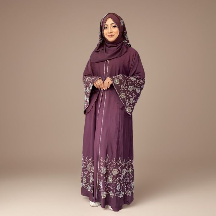 Lota  Party Burkha with Matching Hijab Made By Premium Quality Dubai Cherry Fabrics by Shukriya Fashion