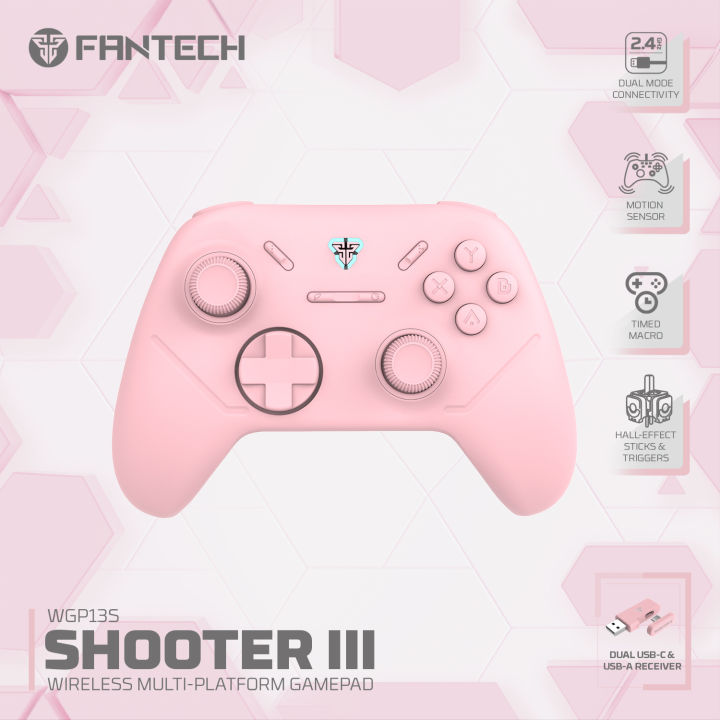 FANTECH WGP13S Shooter-III Multi-Platform Gamepad Wired & 2.4 Ghz Wireless Controller Gamepad Console Joystick Duel Mode USB Type C