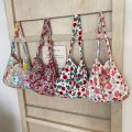 New vintage floral tote bag chapter Ruonan same cotton bag shoulder bag crossbody bag flower cloth bag women's bag. 