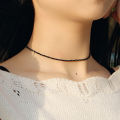New Choker Collar Black Crystal Stone Extremely Fine Flash Clavicle Chain Women's Fashion Crystal Choker Necklace.