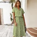 EVERAFTER Fashion Ladies Boho Leopard Print Shirt Dress Women Casual Midi Holiday Summer Dress Female High Waist Beach Dresses. 