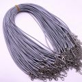 New 5pcs 2mm Leather Cord Wax Rope Chain Necklace Extender Chain Lobster Clasp DIY Jewelry Accessories. 