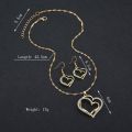 DY Romantic Wedding Party Pendant Necklace Earrings and Bracelet Jewelry Set for Women Gift Box Heart Diamond Crystal Zinc Alloy.