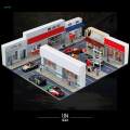 1/64 Shop Model Diorama Kits, Diy Buildings Kits, Simulation, with Lights S Scale Scenery for Dollhouse Decor Architectural Building Scene Props. 