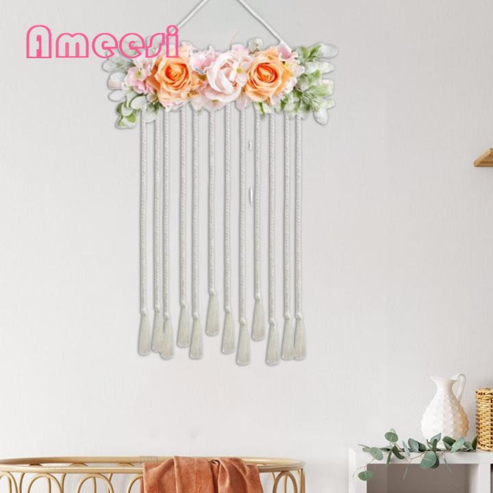 Ameesi%20Hair%20Accessories%20Organizer%20Wall%20Mounted%20Rainbow%20Tassels%20Hair%20Bows%20Holder%20-%20Image%205