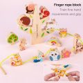 Kids Building Blocks Balance Game Wooden Toys Montessori Stacking Threading Games Early Educational Motor Training Toys.