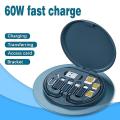 Multifunctional 60W USB Data Cable Fast Charge Line Storage Box Mini Digital Electronic Gadgets Organizer Card Removal Pin Set. 