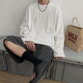 Privathinker 100% Cotton Men Solid Color T-shirts Long Sleeve Drop Shoulder Baggy Tops Korean Style Streetwear Male Tee Shirts KEEMEEUYZO. 