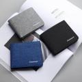 Canvas Men Wallet Card Holder Wallet Money Bag Id/Photo/Bank Holder Short Purse. 