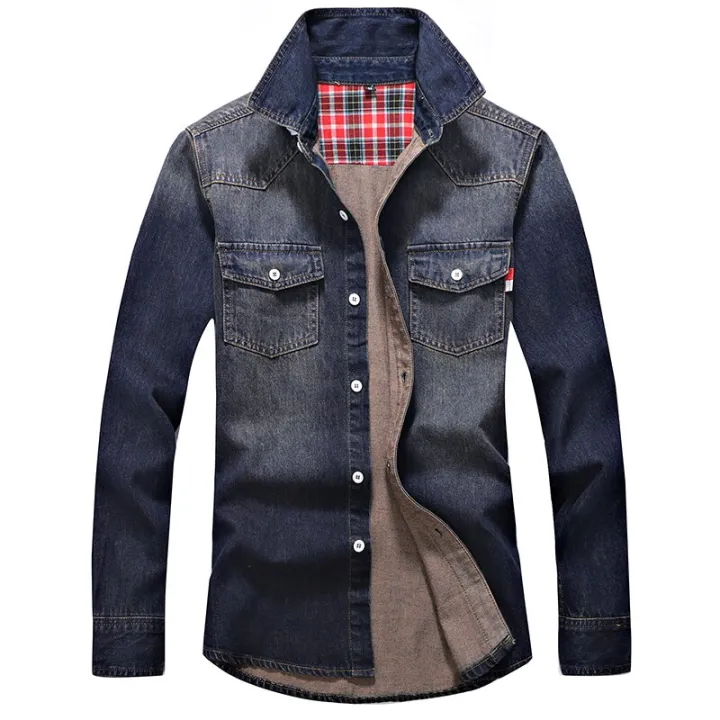 2022%20Spring%20Autumn%20High%20Quality%20Denim%20Shirt%20Men%20Casual%20Long%20Sleeve%20Fit%20Slim%20Personality%20Pocket%20Black%20Blue%20Jean%20Shirts%20-%20Image%205