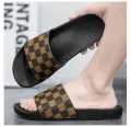 Indispensable-Quality And Durability-Stylish Black And Chocolate Color CHESS Slide Slipper Sandal For Men S30.