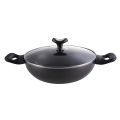 Topper Nonstick Glamour Deep Karai with Glass Lid (28cm). 