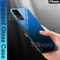 Gradient Glass Cover for Galaxy A72 Case Tempered Glass Aurora Mirror Cover Full Cover for Samsung A72 Phone Case.