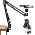 Cell Phone Holder Table Stand Flexible Lazy Phone Holder Long Arm Holder Stand Phone Tablets Clip-On Support Stand 360Â°Rotating Mount Bracket Cantilever Phone Holder For Desk Bed - Mobile Stand - Mobile Stand. 