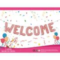 Welcome Foil Balloons Banner Office and Home School Party Decorations Celebrate Party Supplies. 