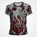 Ocean octopus graphic t shirt print T-shirts men vintage goth tee men's tshirt fashion summer short sleeve 3D anime printed tops.