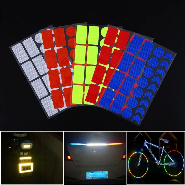New Reflective Bike Sticker Fluorescent Motor Bicycle Reflector Bike Wheel Rim Night Safty Warning Reflector Film Cycling Decal