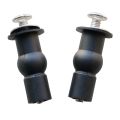 2Pcs Toilet Seat Screws Top Fix Hinge Pack & 2x Toilet Seat Hinge Hole Fixings Well Nut Screw Rubber Back to Wall - as shown.