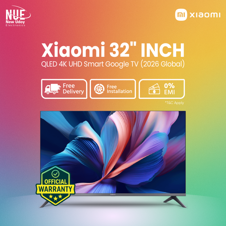 Xiaomi TV A Pro 32 Inch QLED 4K UHD Smart Google TV (2026 Global) | Bezel-less, Dolby Audio, Voice Remote | Best 32 Inch QLED TV Price in Bangladesh