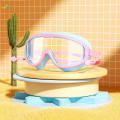 Swimming Goggles with Earplug Large Frame Professional Swim Goggles for Kids Pink Color Blue. 