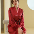 Bride Morning Robe Women's Homewear Clothes with Feather Decor Long Nightgown for Wedding Makeup Team Bridesmaid Robes.