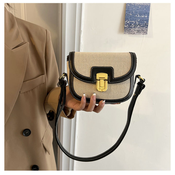 2024%20New%20Korea%20ins%20niche%20contrast%20one-shoulder%20crossbody%20saddle%20bag%20Trendy%20retro%20versatile%20underarm%20bag%20for%20girls%20-%20Image%204