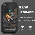 AMORVOR for Realme 5 5i 5S 6i Back Cover Fashion Style Bear PU Leather Case Soft Silicone Edge Phone Cases. 