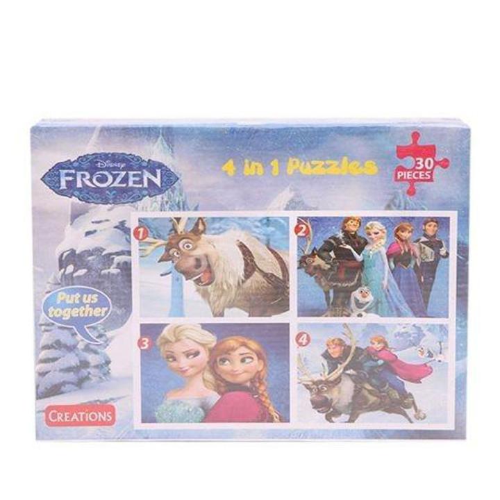 Plastic Frozen 4 In 1 Puzzles Game - Multi Color | Daraz.com.bd
