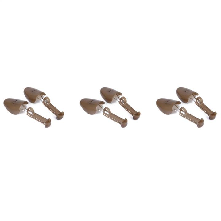 3 Pair of Adjustable Plastic Shoe Trees for Men UK Size 6-13---Brown