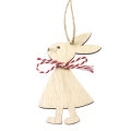 Wooden Bunny Pendant Decor DIY Hanging Craft Cute Bunny Easter Ornament Party Supplies. 