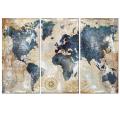 【beauty code store】(NEW)3 Pcs/Set World Map Wall Art Home Living Room Decoration Gift.