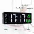 Electronic Clock Home Decoration Wall Clock LED Digital Temperature Date Display Alarm Clock Large. 