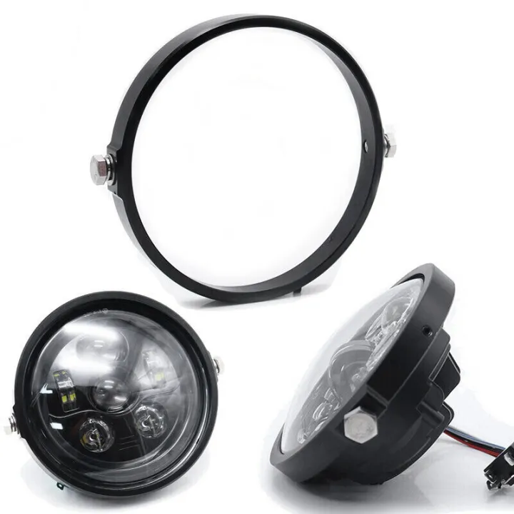 Universal%205.75%20Inch%20Aluminum%20Round%20Headlight%20Housing%20Headlamp%20Trim%20Ring%20Mount%20Bracket%20Motorcycles%20-%20Image%208