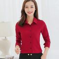 Women Blouse Office Shirt Lapel Long Sleeve Work Wear Korean Slim Formal Tops Single Breasted Elegant Shirt Female Clothing. 