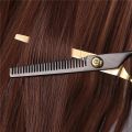 6 Inches Black-gold Barber Scissors Household Scissors Flat Shears Fine-toothed Shears Barber Accessories. 
