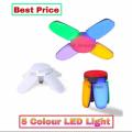 LED MINI FAN LIGHT BULB 28 Watt (Foldable) 4 Blades 5 Colours. 