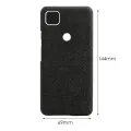 Phone Shell Cloth Pattern Leather Case Google Pixel Anti Drop Protective Cover Suitable for Google Pixel 4A(Black). 