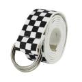 Cloth Belt Colorful Stripe Design Metal Double Ring Buckle. 