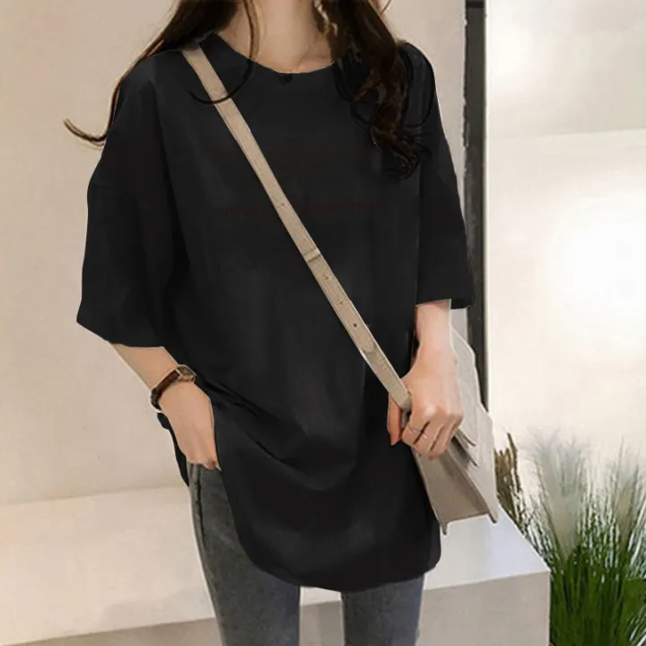 Lazy%20Solid%20Color%20T%20T-shirt%20Women's%20Summer%20Loose%20Mid-Length%20European%20Goods%20Large%20Green,%20Half-Sleeve%20T-shirt%20Bottom%20Disappear%20Clothes%20-%20Image%206