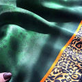 [BYSIFA] New Emerald Green Silk Scarf Women Brand Leopard Printed Square Scarves 90*90cm Fashion Accessories Headscarves Hijabs. 