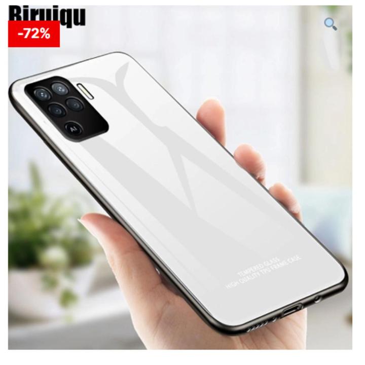 Glass Back Cover for Oppo F19 Pro White