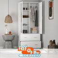 2 Door Almira with 2 Drawer | Cupboard Almirah | 2 Door Engineered Wooden Almirah by Furnisha Decor. 
