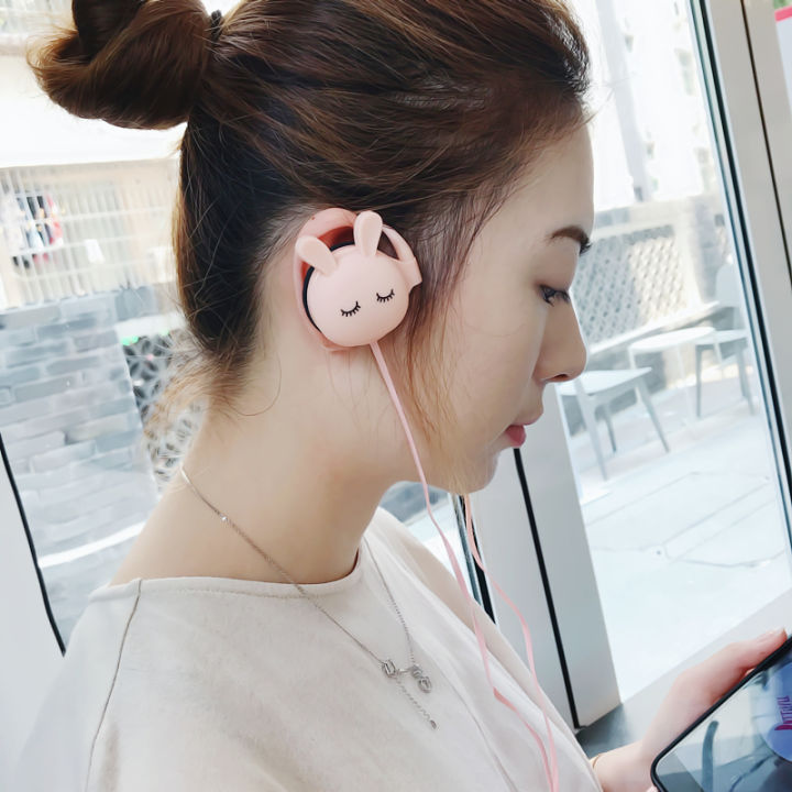 Cute Rabbit Earphone 3.5MM Wired With Cartoon Microphone for Girls