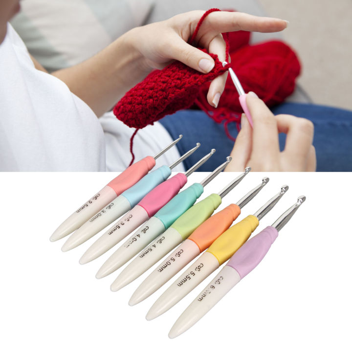 Crochet%20Hook%20Set%20Light%20Colorful%208%20Pieces%20Yarn%20Knitting%20Hook%20for%20Craft%20-%20Image%203