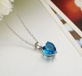 A Vintage Blue Sapphire Heart Pendant Necklace.