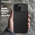 For iPhone 16 Pro Max / 16 Pro NILLKIN Case Camshield Slide Lens Protection Bumper Camera Protection Back Cover.